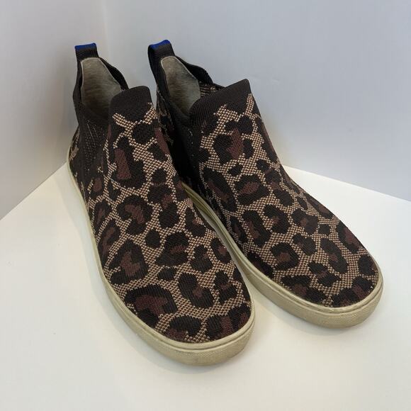 Rothy’s The Chelsea Boot Wildcat Limited Edition Leopard Print Sneakers Sz 8 - Picture 1 of 7
